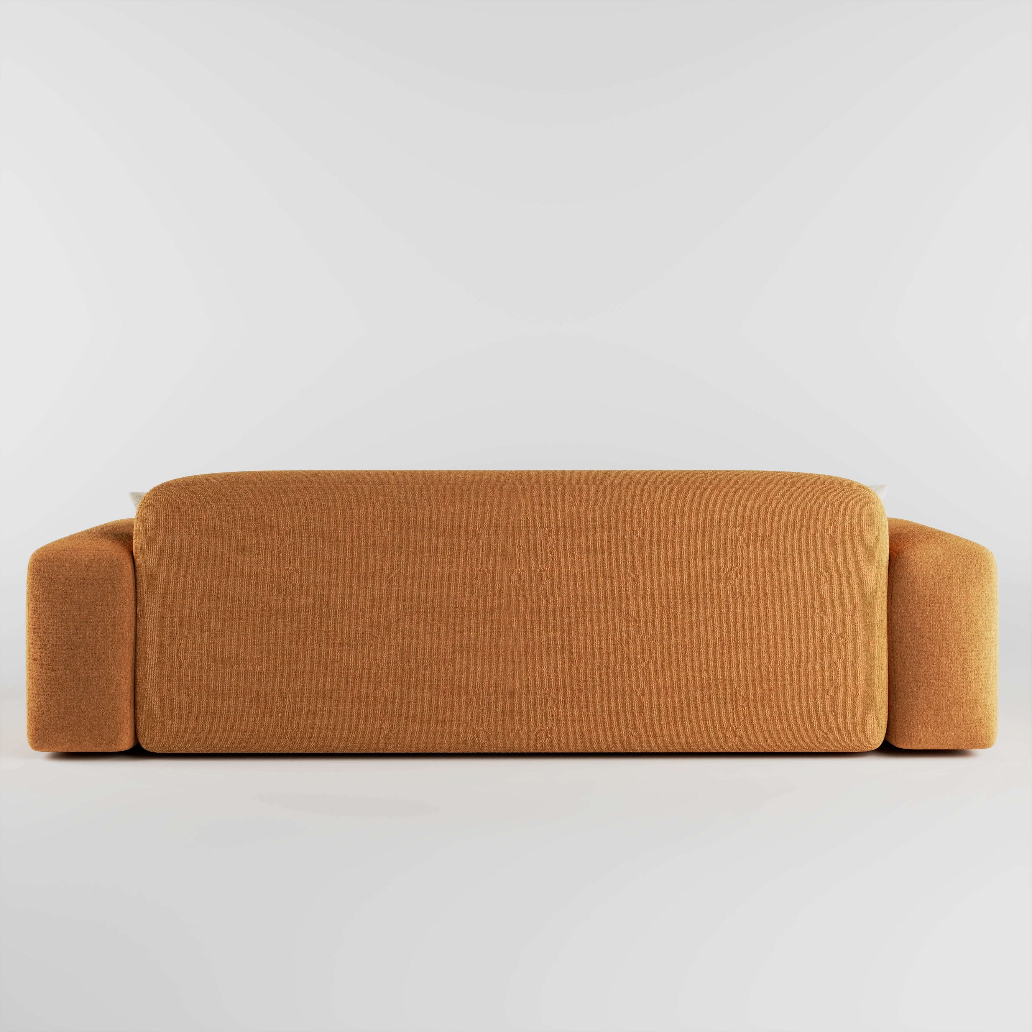 Cove 3 seater sofa in caramel fabric, rear view